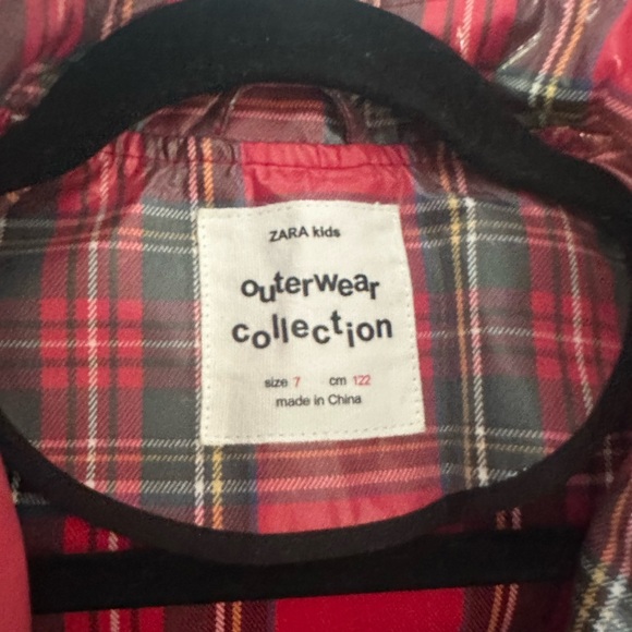 Plaid Red Kids Rain Jacket - Picture 2 of 4